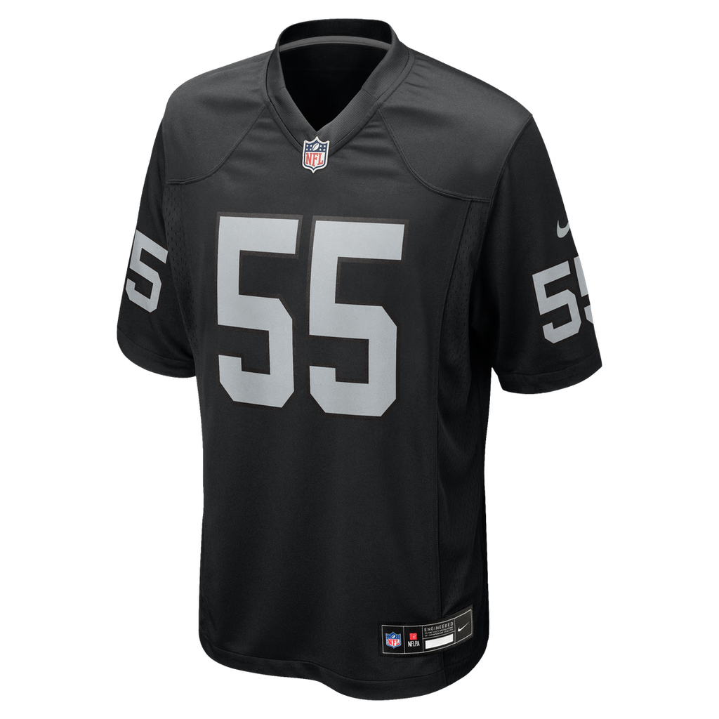 Las Vegas Raiders Cody Lindenberg Nike Black Team Game Jersey product image 2, provided for visual reference and product