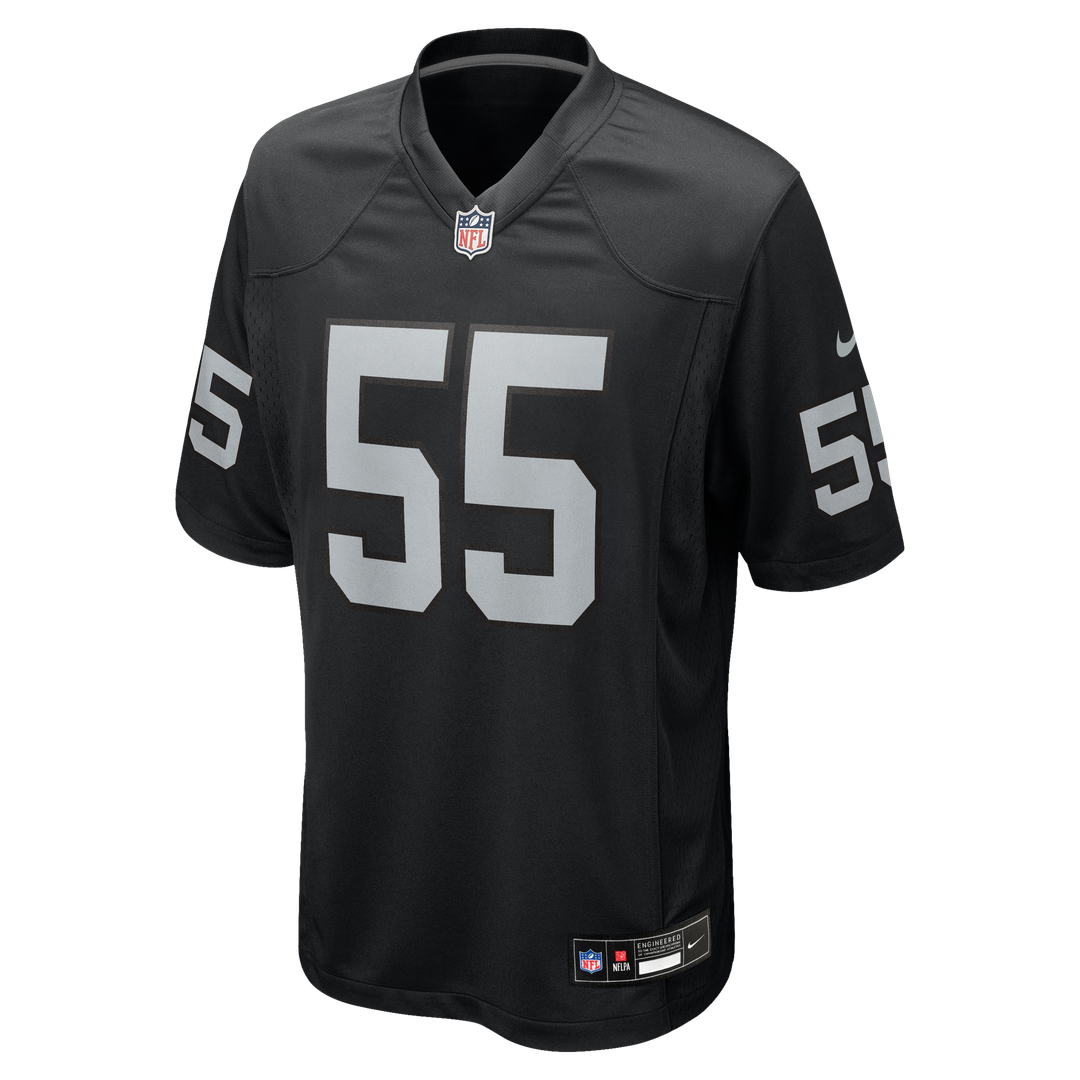 Las Vegas Raiders Cody Lindenberg Nike Black Team Game Jersey product image 2, provided for visual reference and product