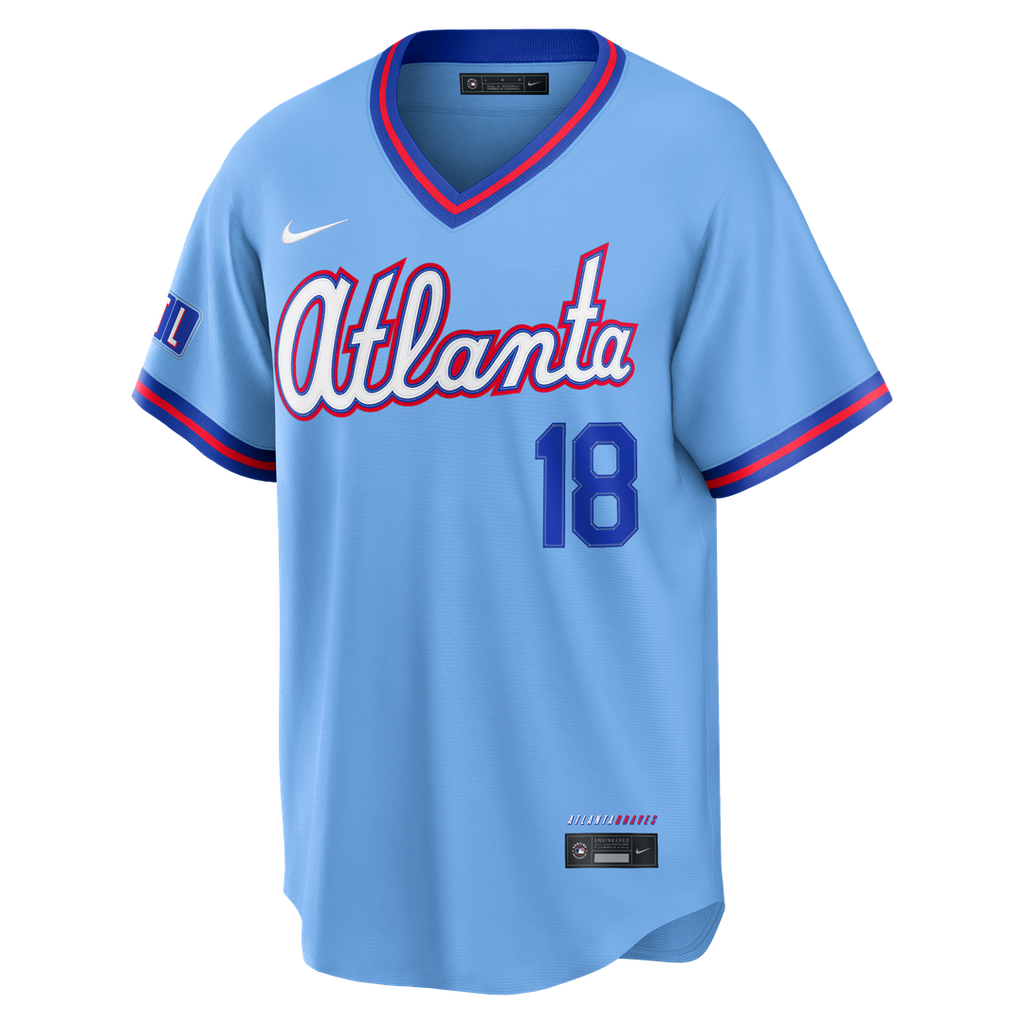 Atlanta Braves Mike Yastrzemski Nike Powder Blue 2026 City Connect Stadium Jersey product image 2, provided for visual