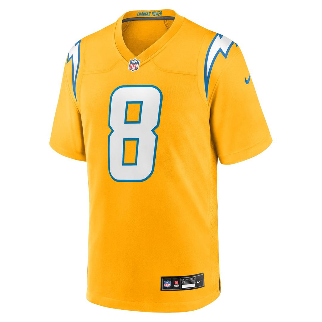 Los Angeles Chargers Omarion Hampton Nike Gold Alternate Charger Power Game Player Jersey product image 2, provided for