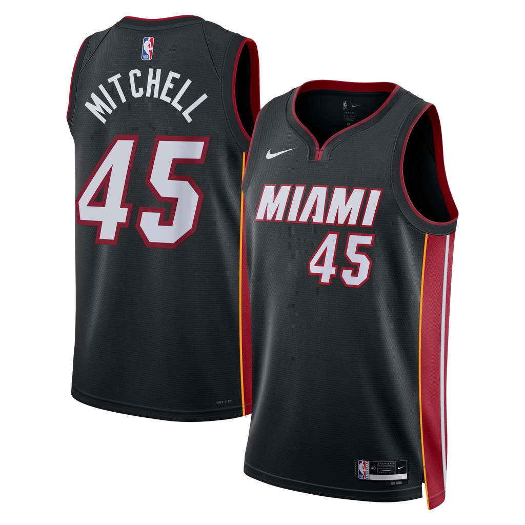 Miami Heat Nike Icon Edition Swingman Jersey - Black - Davion Mitchell - Unisex product image 2, provided for visual