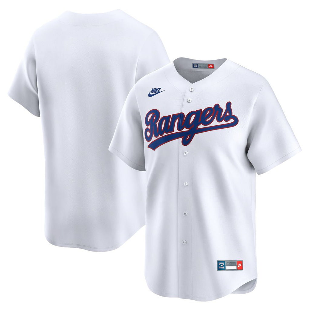Texas Rangers Nike White Cooperstown Collection Limited Jersey product image 1, provided for visual reference and product