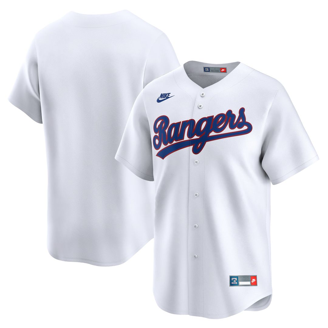 Texas Rangers Nike White Cooperstown Collection Limited Jersey product image 1, provided for visual reference and product