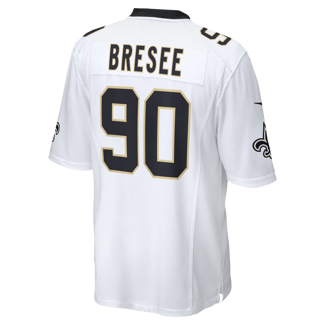 New Orleans Saints Bryan Bresee Nike White Game Jersey product image 3, provided for visual reference and product detail