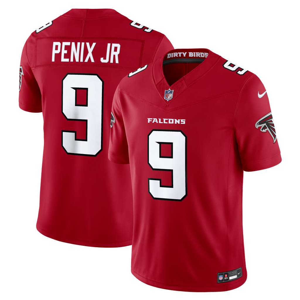 Atlanta Falcons Michael Penix Jr. Nike Red Team Vapor F.U.S.E. Stitched Limited Jersey product image 9, provided for visual