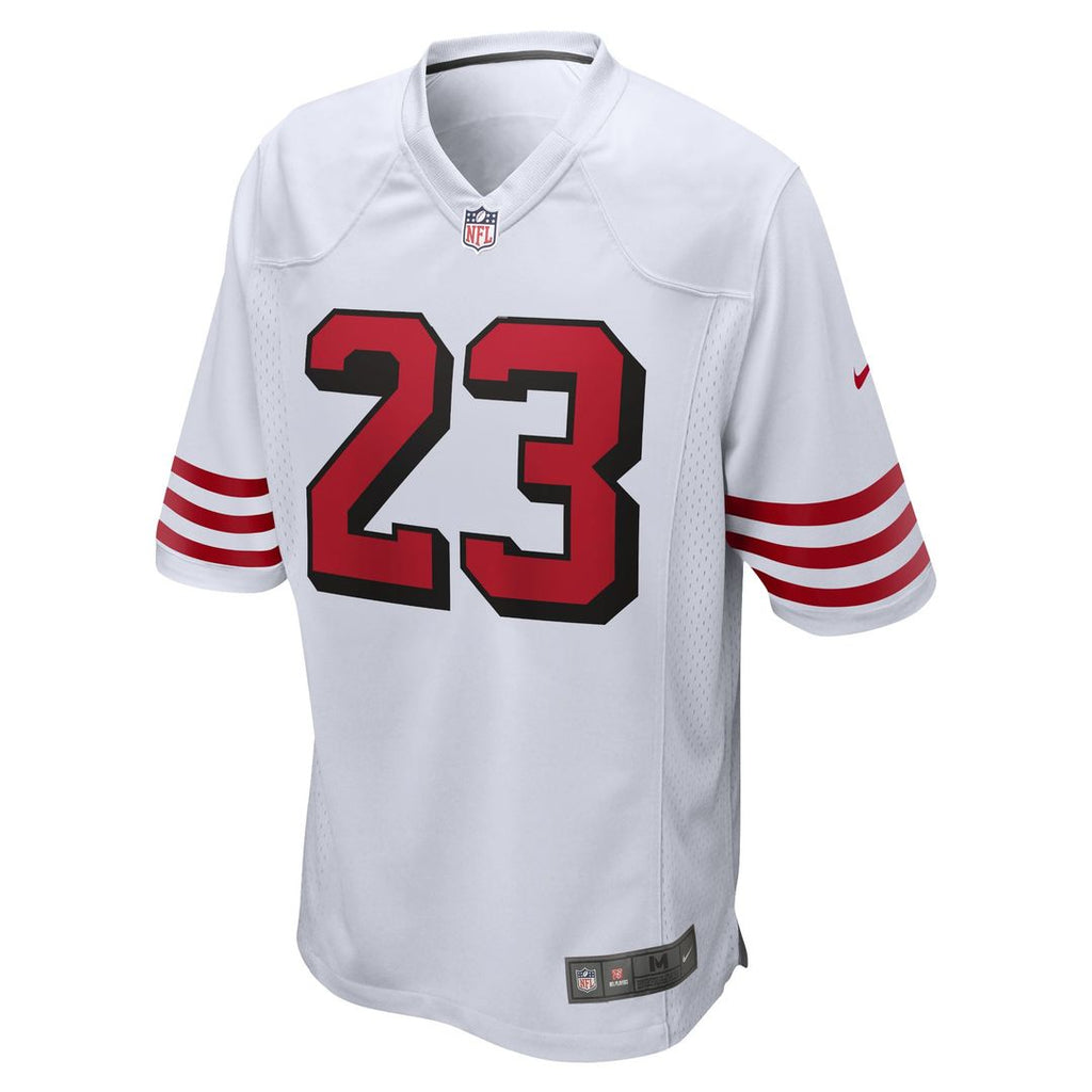 San Francisco 49ers Christian McCaffrey Nike White Game Jersey product image 2, provided for visual reference and product