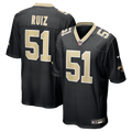 New Orleans Saints Cesar Ruiz Nike Black Game Jersey product image 1, provided for visual reference and product detail review