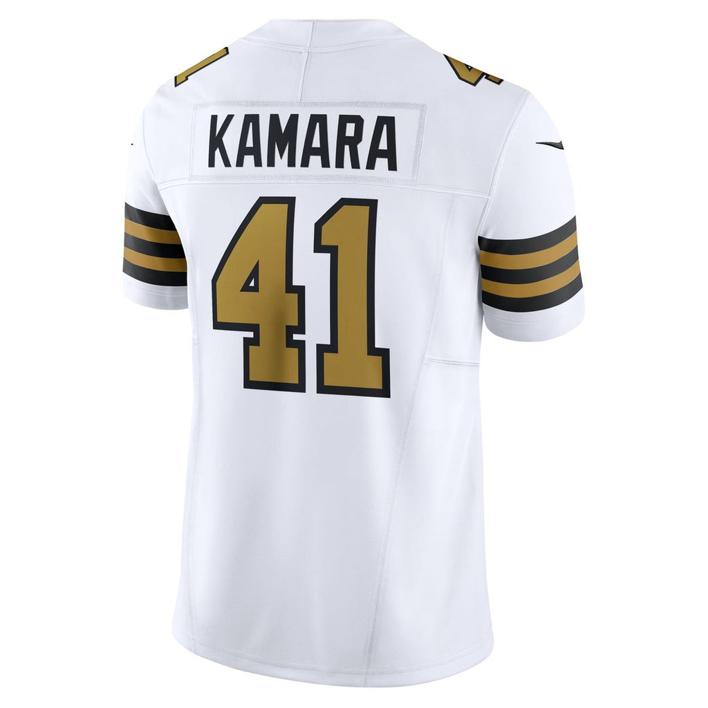 New Orleans Saints Alvin Kamara Nike White Alternate Vapor F.U.S.E. Limited Jersey product image 6, provided for visual