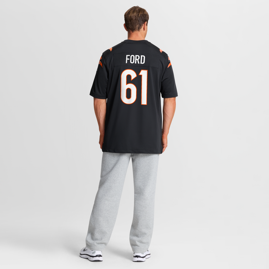 Cincinnati Bengals Cody Ford Nike Black Game Jersey product image 8, provided for visual reference and product detail review