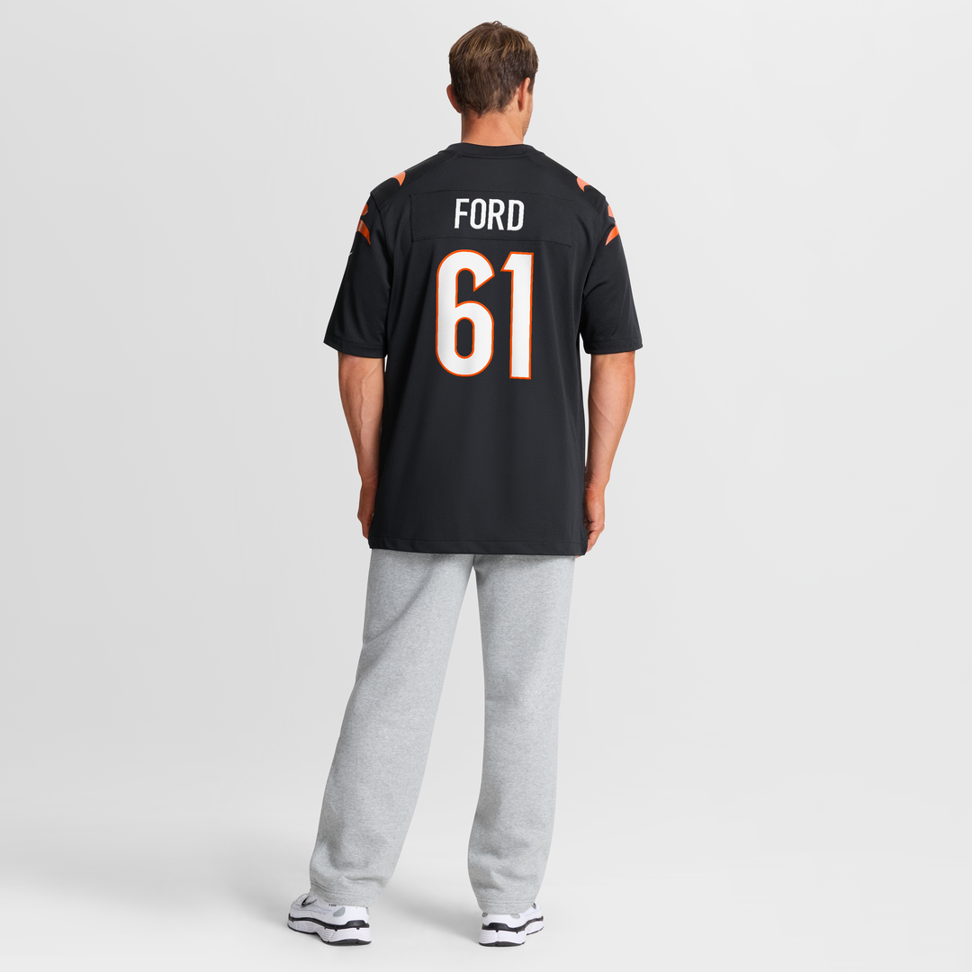 Cincinnati Bengals Cody Ford Nike Black Game Jersey product image 8, provided for visual reference and product detail review