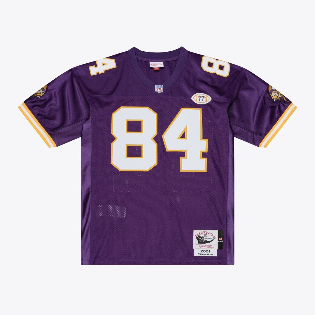 Minnesota Vikings Randy Moss Mitchell & Ness Purple 2001 Authentic Throwback Jersey product image 2, provided for visual