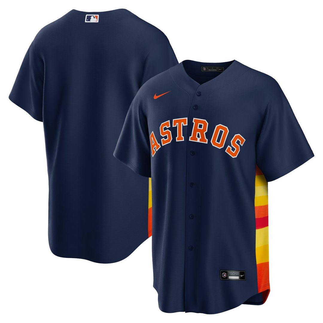 Houston Astros Nike Navy Alternate Replica Team Jersey product image 4, provided for visual reference and product detail