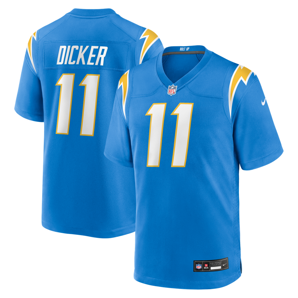 Los Angeles Chargers Cameron Dicker Nike Powder Blue Game Jersey product image 1, provided for visual reference and product