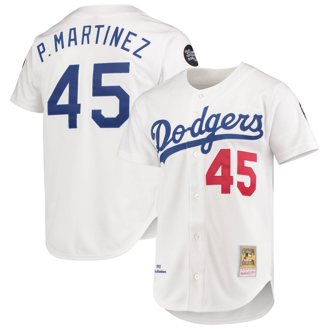 Los Angeles Dodgers Pedro Martinez Mitchell & Ness White 1993 Cooperstown Collection Home Authentic Jersey product image 1,