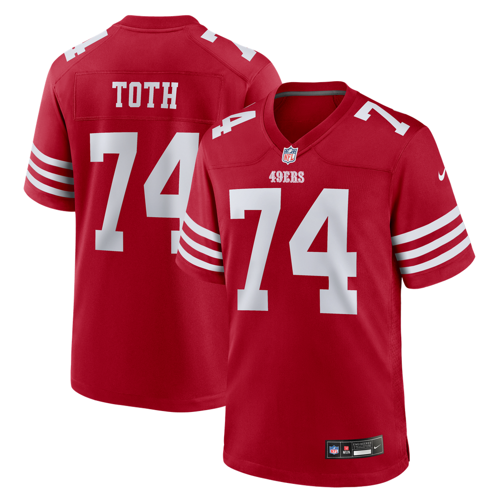 San Francisco 49ers Brett Toth Nike Scarlet Team Game Jersey product image 1, provided for visual reference and product