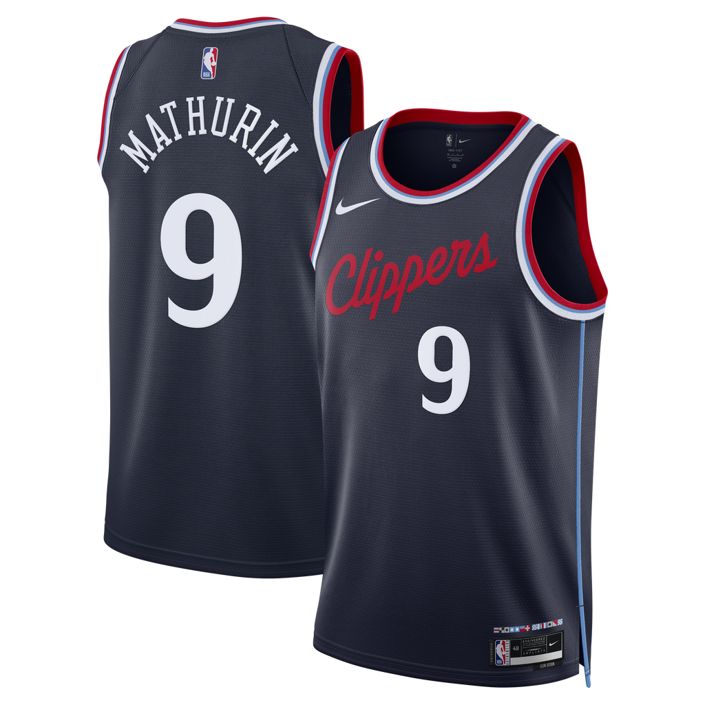 Los Angeles Clippers Nike Replica Icon Edition Swingman Jersey - Navy - Bennedict Mathurin - Unisex product image 1,