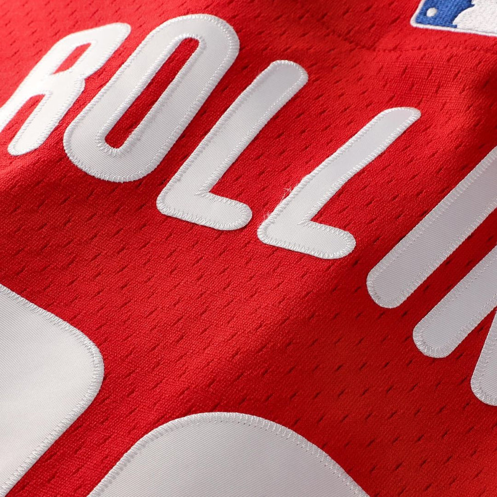 Philadelphia Phillies Jimmy Rollins Mitchell & Ness Red Cooperstown Mesh Batting Practice Button-Up Jersey product image 5,