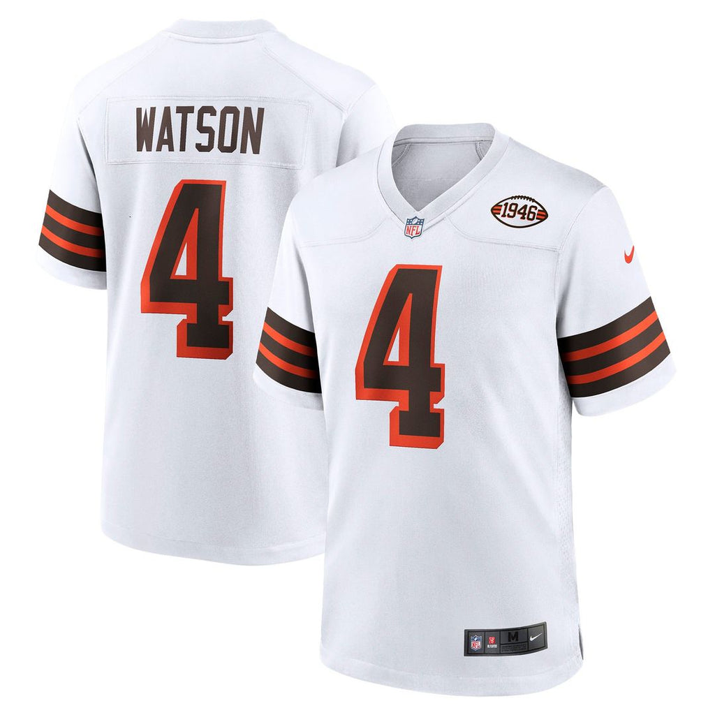 Cleveland Browns Deshaun Watson Nike White Alternate Game Jersey product image 1, provided for visual reference and product