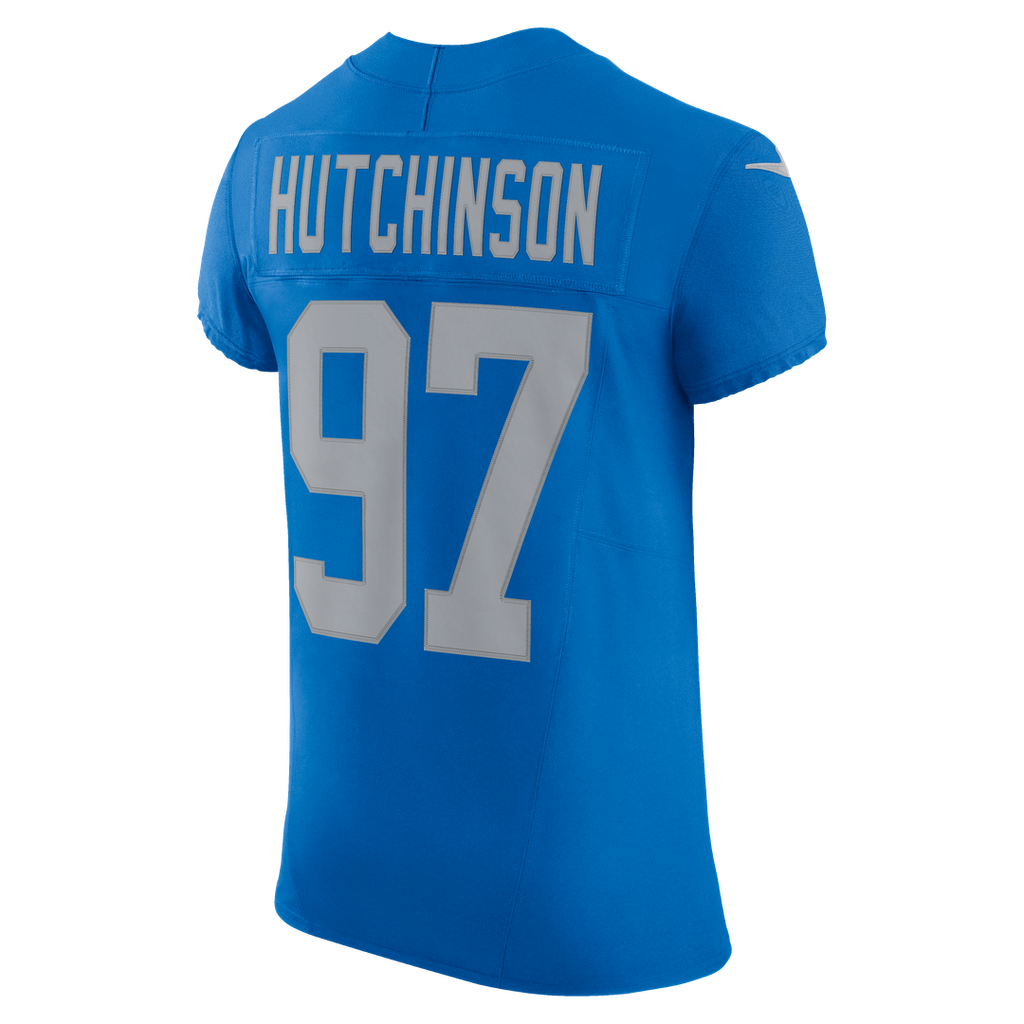 Detroit Lions Aidan Hutchinson Nike Blue Alternate Vapor F.U.S.E. Elite Jersey product image 7, provided for visual