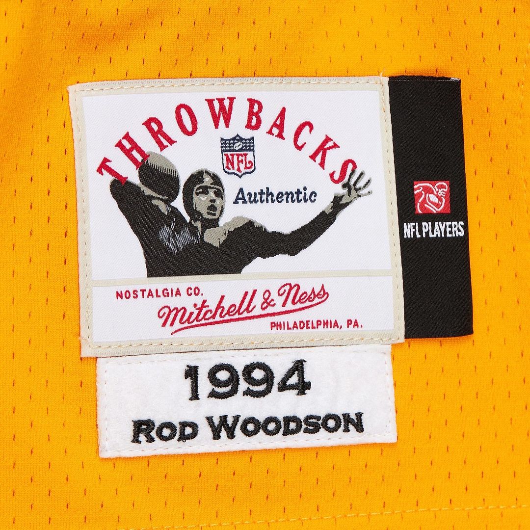 Pittsburgh Steelers 1994 Rod Woodson Mitchell & Ness Gold Authentic Throwback Retired Player Jersey product image 7,