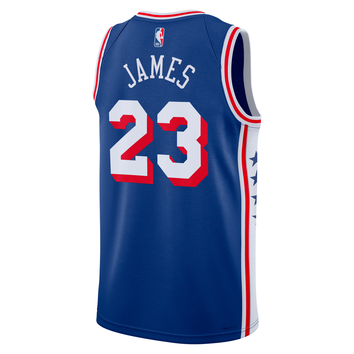 Philadelphia 76ers Nike Icon Edition Swingman Jersey - Royal - Lebron James - Unisex product image 4, provided for visual