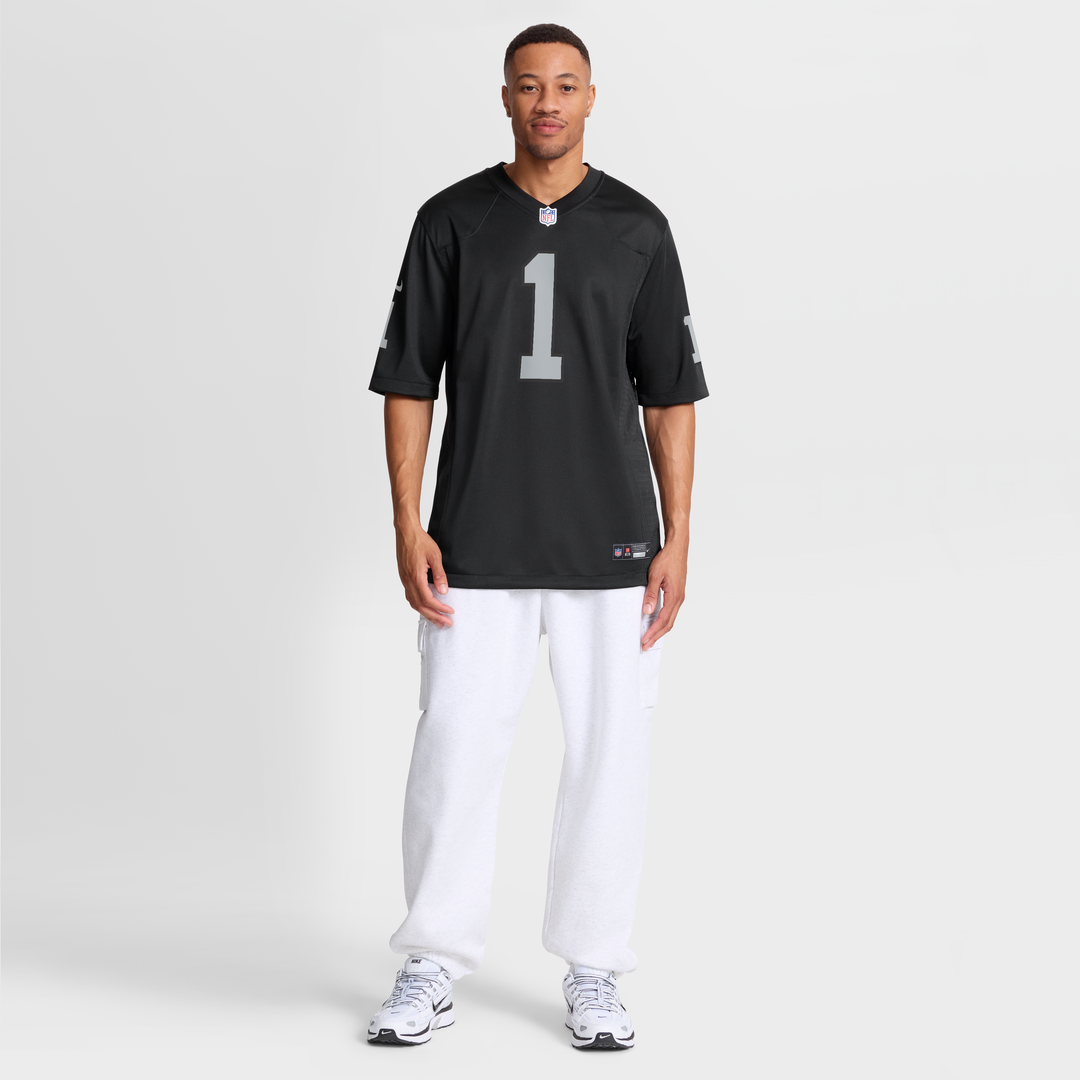 Las Vegas Raiders Number 1 Dad Nike Black Game Jersey product image 7, provided for visual reference and product detail