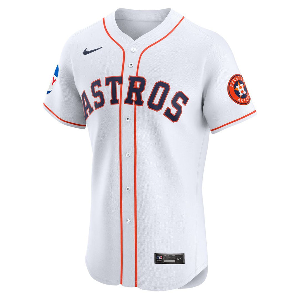 Houston Astros Nike White Home Elite Patch Jersey product image 2, provided for visual reference and product detail review