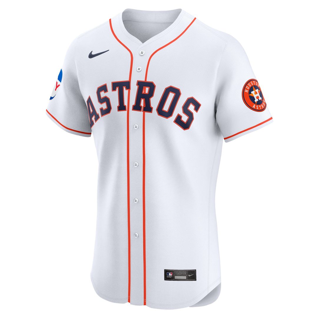 Houston Astros Nike White Home Elite Patch Jersey product image 2, provided for visual reference and product detail review