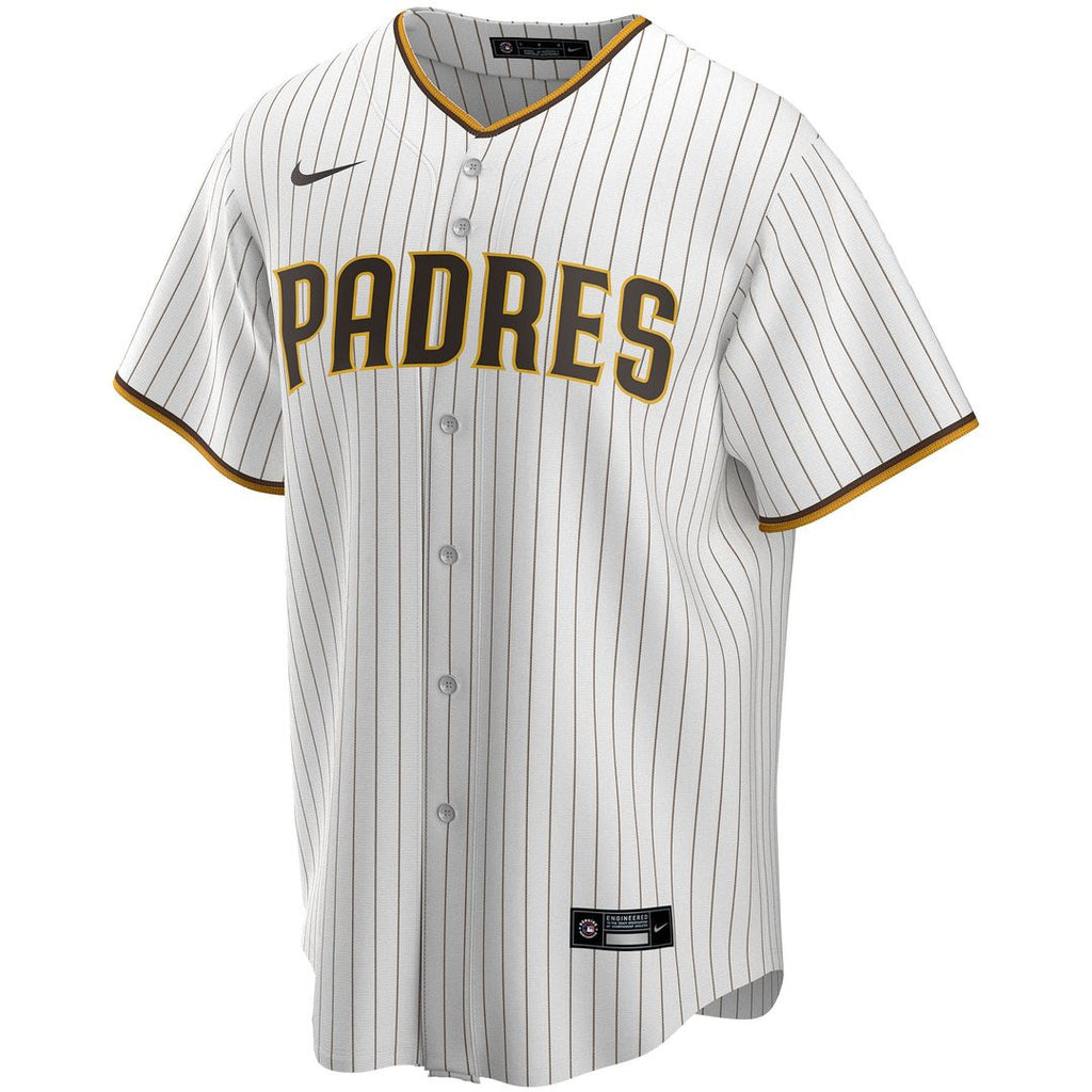 San Diego Padres Nike White Home Replica Custom Jersey product image 2, provided for visual reference and product detail