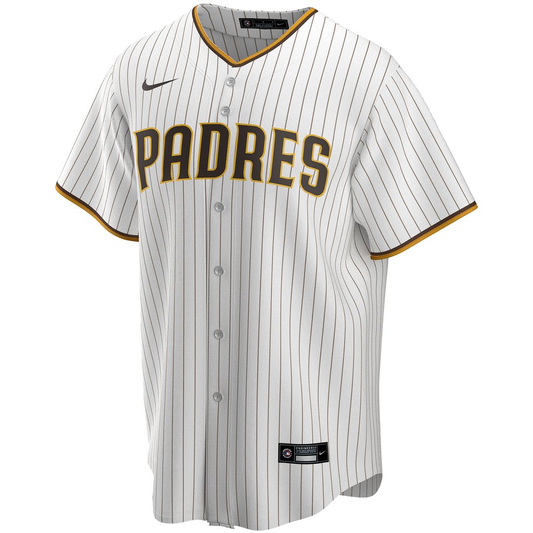 San Diego Padres Nike White Home Replica Custom Jersey product image 2, provided for visual reference and product detail