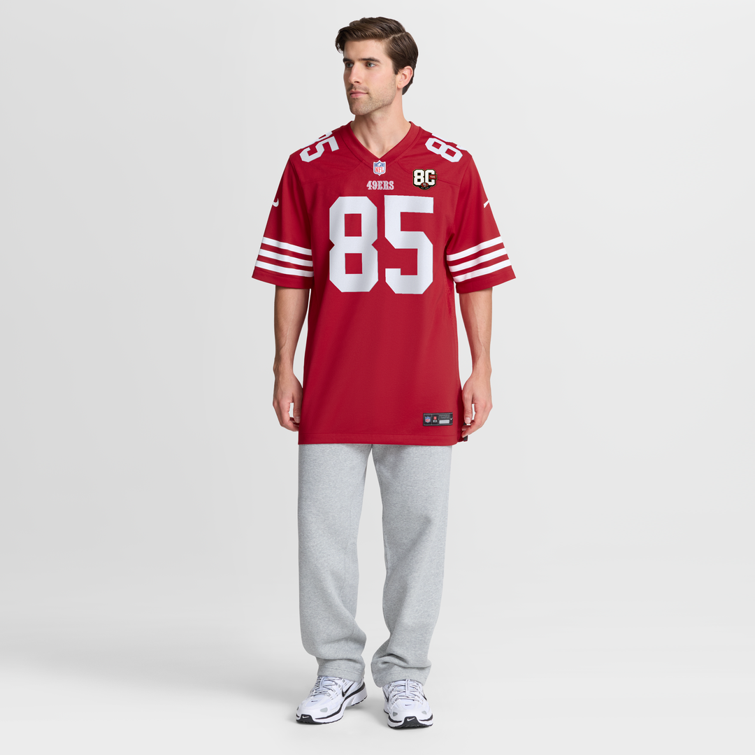 San Francisco 49ers George Kittle Nike Scarlet 80th Anniversary Game Jersey product image 2, provided for visual reference