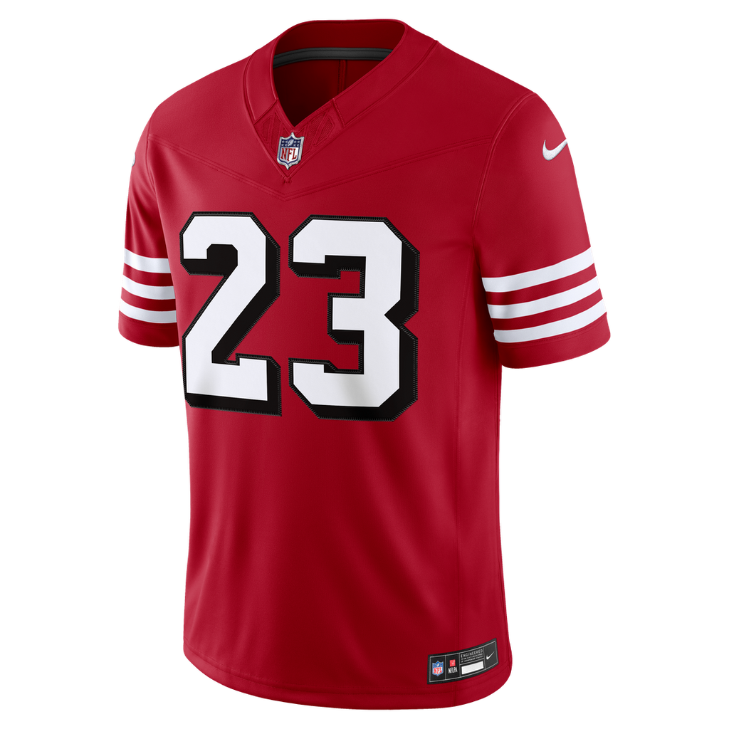 San Francisco 49ers Christian McCaffrey Nike Scarlet Alternate Vapor F.U.S.E. Stitched Limited Jersey product image 2,