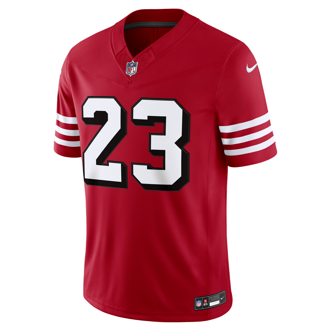 San Francisco 49ers Christian McCaffrey Nike Scarlet Alternate Vapor F.U.S.E. Stitched Limited Jersey product image 2,