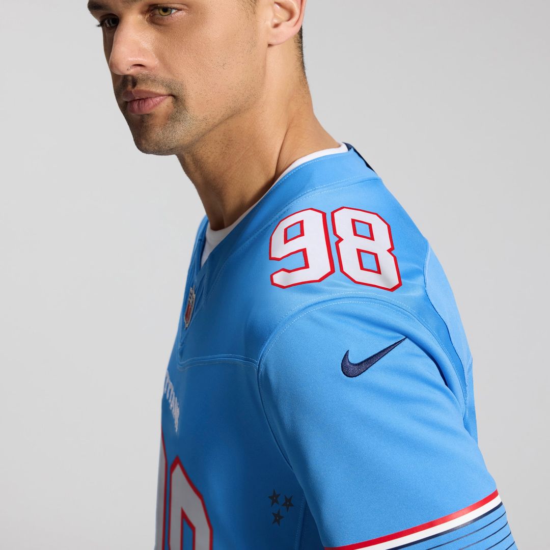 Tennessee Titans Jeffery Simmons Nike Light Blue Team Vapor F.U.S.E. Stitched Limited Jersey product image 21, provided for