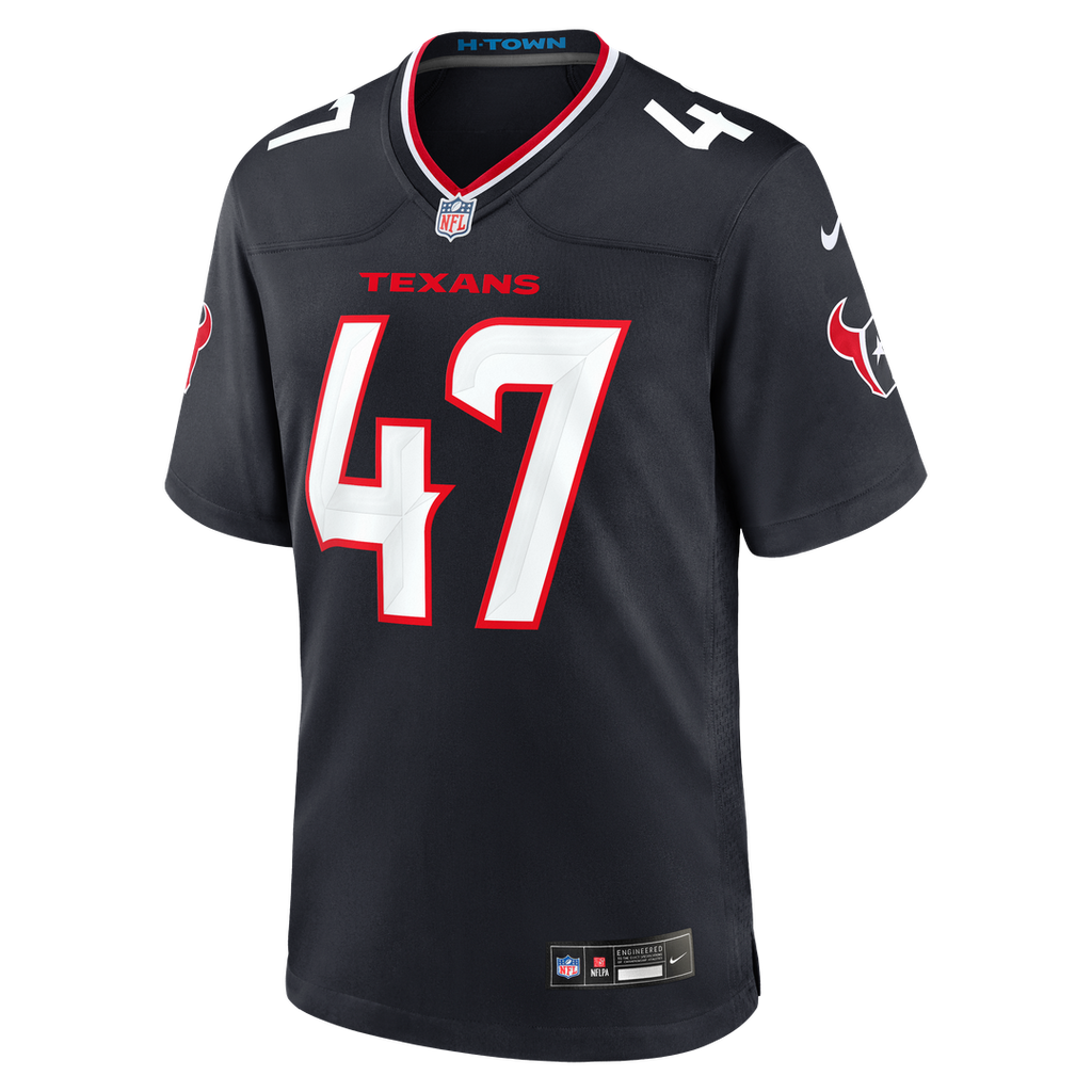 Houston Texans Louis Hansen Nike Navy Team Game Jersey product image 4, provided for visual reference and product detail