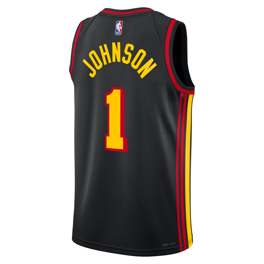 Atlanta Hawks Jordan Brand Statement Edition Swingman Jersey - Black - Jalen Johnson - Unisex product image 4, provided for