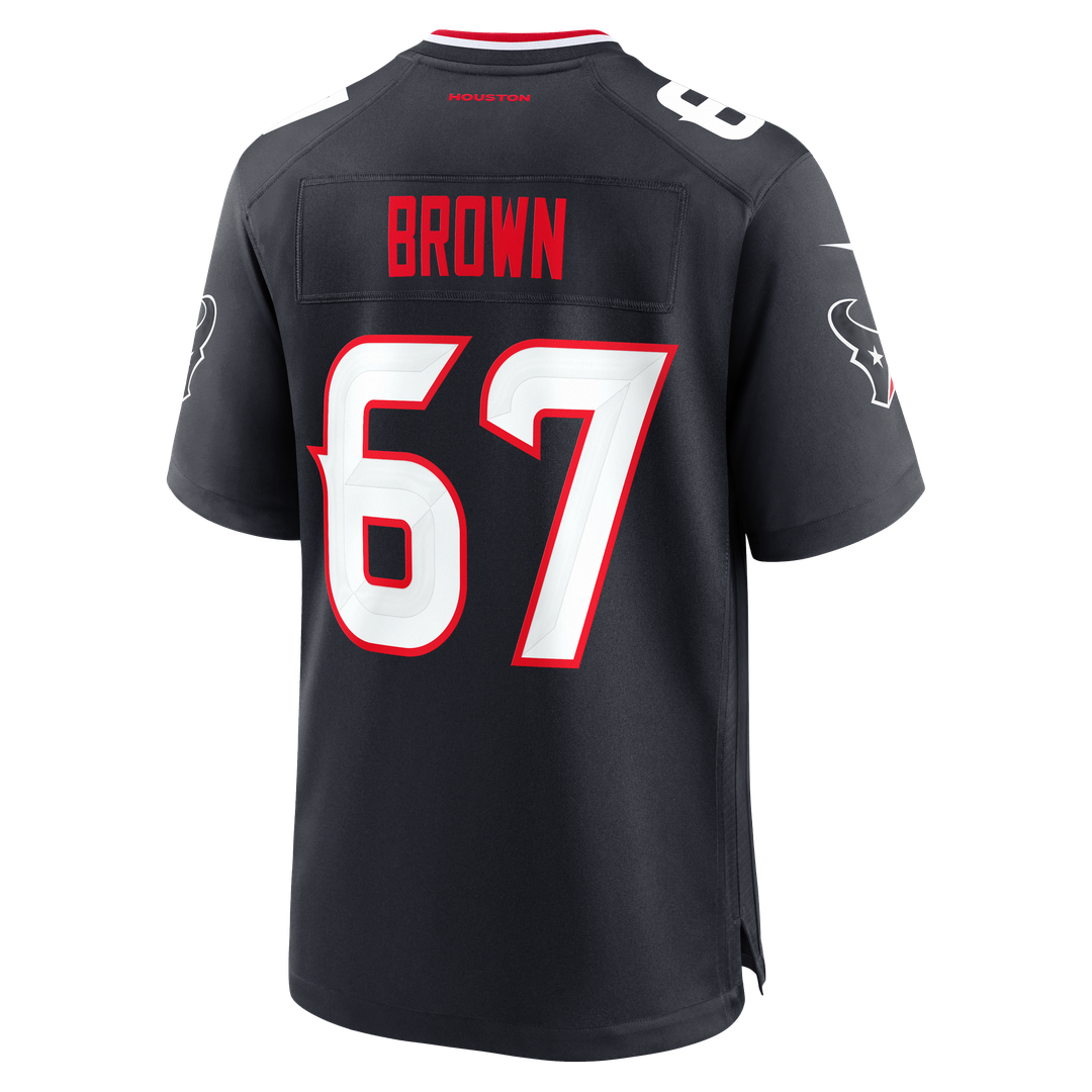 Houston Texans Evan Brown Nike Navy Team Game Jersey product image 3, provided for visual reference and product detail review