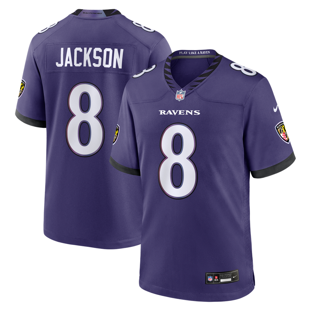 Baltimore Ravens Lamar Jackson Nike Purple Team Game Jersey product image 1, provided for visual reference and product