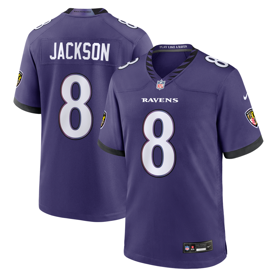 Baltimore Ravens Lamar Jackson Nike Purple Team Game Jersey product image 1, provided for visual reference and product