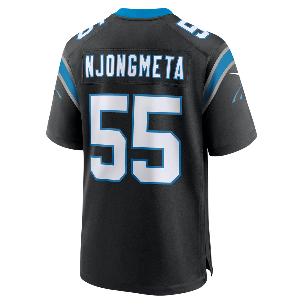 Carolina Panthers Maema Njongmeta Nike Black Team Game Jersey product image 3, provided for visual reference and product