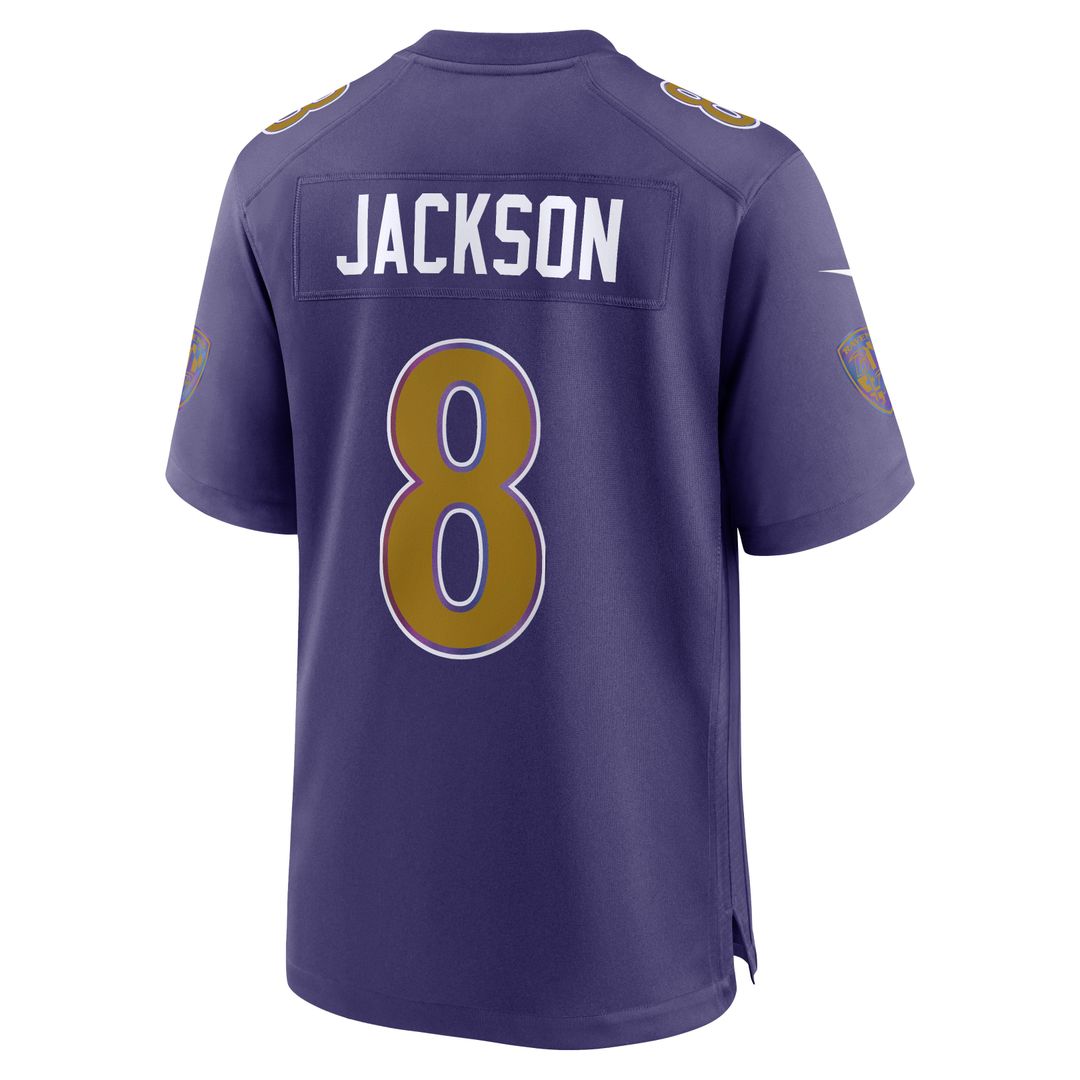 Baltimore Ravens Lamar Jackson Nike Black Alternate Game Jersey product image 9, provided for visual reference and product