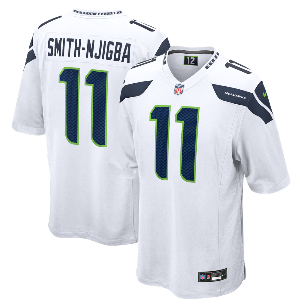 Seattle Seahawks Jaxon Smith-Njigba Nike White Game Jersey product image 1, provided for visual reference and product detail