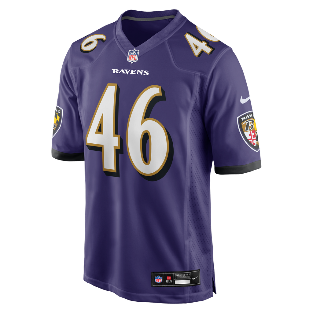 Baltimore Ravens Nick Moore Nike Purple Game Jersey product image 2, provided for visual reference and product detail review