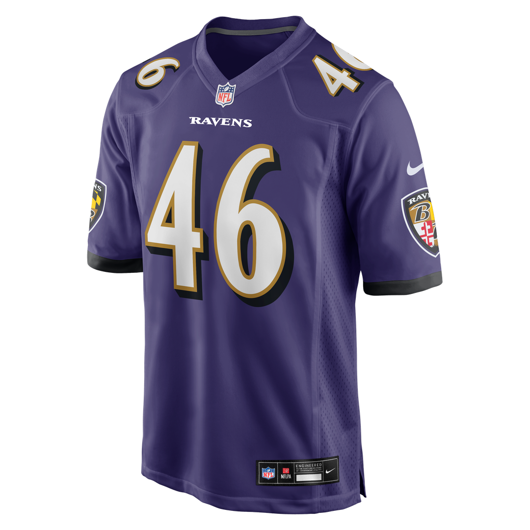 Baltimore Ravens Nick Moore Nike Purple Game Jersey product image 2, provided for visual reference and product detail review