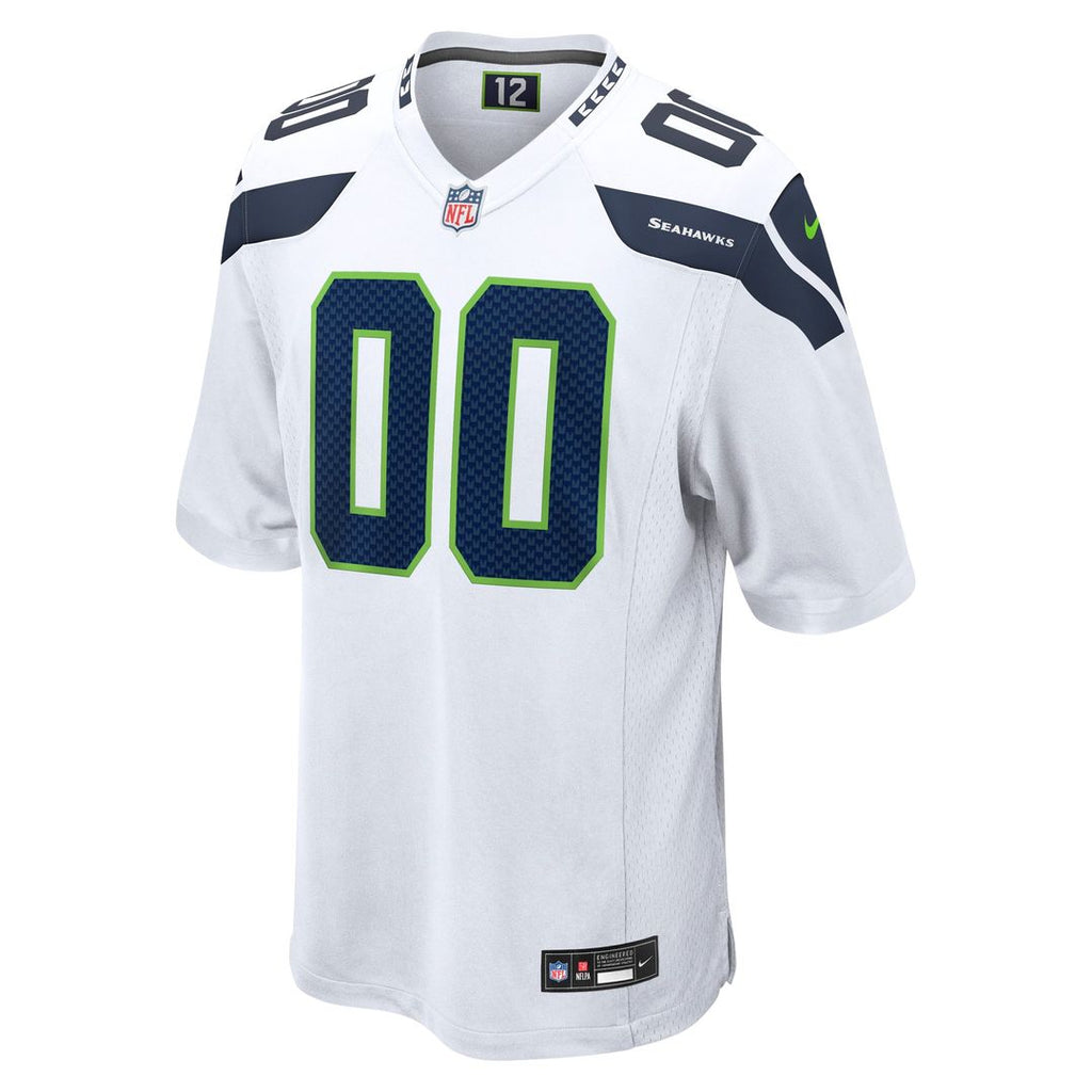 Seattle Seahawks Nike White Custom Game Jersey product image 2, provided for visual reference and product detail review