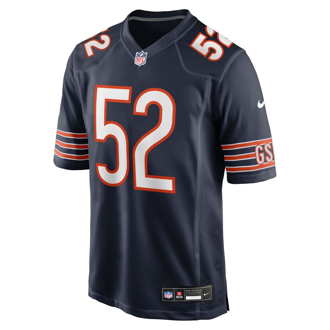 Chicago Bears Drew Dalman Nike Navy Team Game Jersey product image 2, provided for visual reference and product detail review