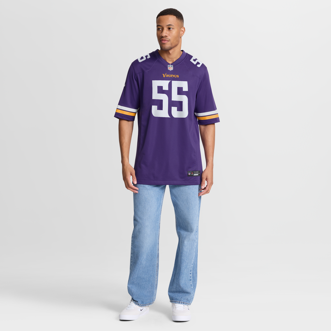 Minnesota Vikings Eric Wilson Nike Purple Team Game Jersey product image 7, provided for visual reference and product detail