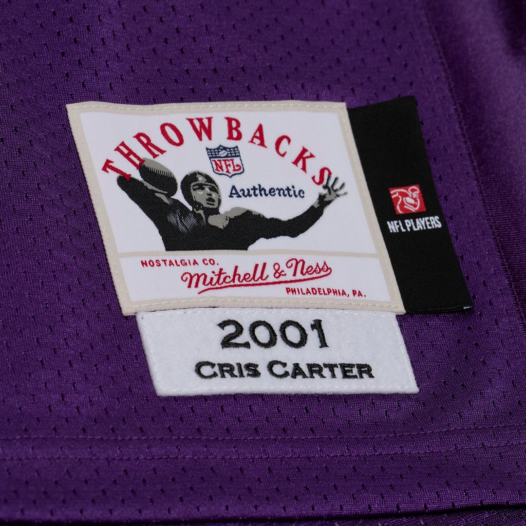 Minnesota Vikings Cris Carter Mitchell & Ness Purple 2001 Authentic Throwback Jersey product image 4, provided for visual