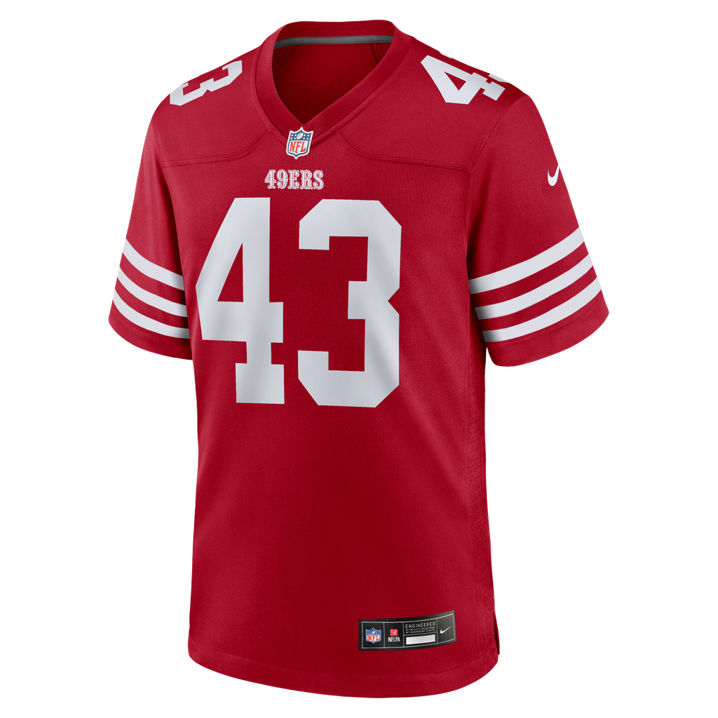 San Francisco 49ers Eric Kendricks Nike Scarlet Team Game Jersey product image 2, provided for visual reference and product