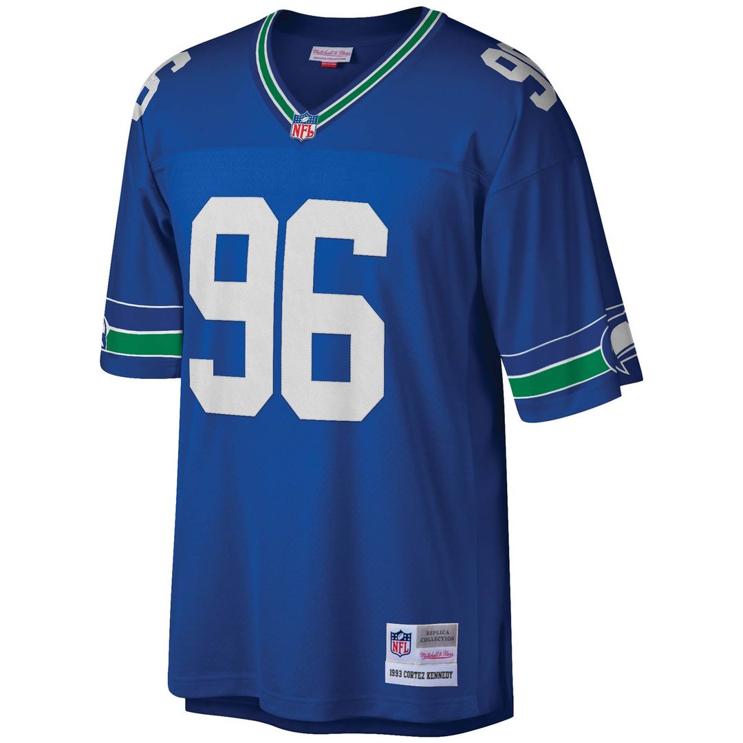Seattle Seahawks Cortez Kennedy Mitchell & Ness Royal Legacy Replica Jersey product image 2, provided for visual reference